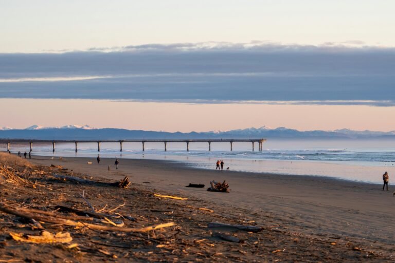 Beach with Pier in the Evening